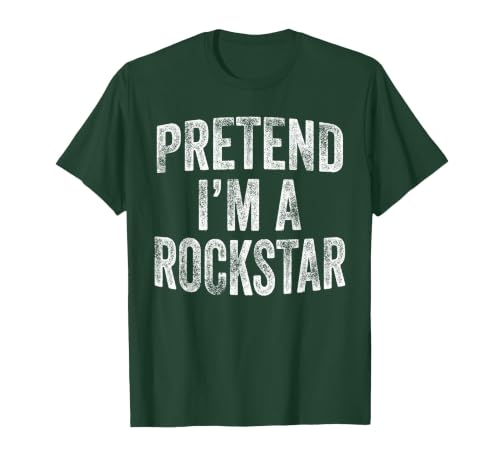 Funny Halloween Party Matching Family Costumes Tee Pretend I'm A Rockstar Costume Family Halloween Rock Star T-Shirt - size