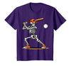 Funny Halloween Skeleton Sports Boys Costume Baseball Skeleton Spooky Boys Halloween Baseball Player T-Shirt - size chart