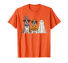 Funny Retro St. Bernard mom Halloween Witch Spooky Ghost Saint Bernard Pumpkin Halloween Dog Lover T-Shirt - size chart