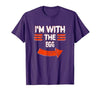 Halloween Mega Warehouse Vintage I'm with the Egg Lazy Halloween Costume T-Shirt - size chart