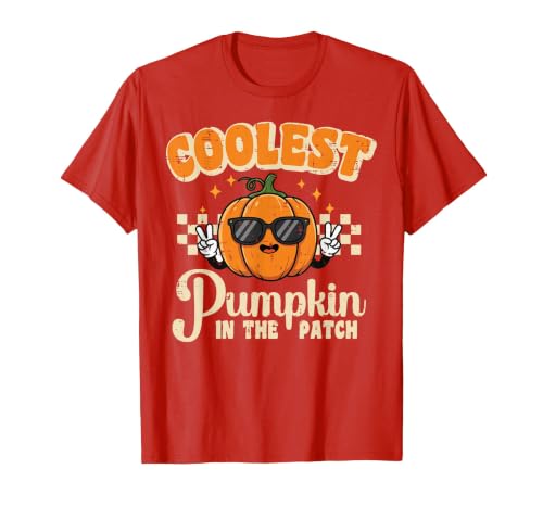 Halloween Shirts For Women Men Kids Boys Girls Halloween Coolest Pumpkin in Patch Costume Boys Kids Youth T-Shirt - size