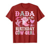 Pink Western Cowgirl Bday Party Family Matching Dada of The Birthday Cow-Girl Rodeo Cowgirl Bday T-Shirt - size chart
