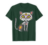 Halloween Cat Shirts For Women Men Kids Owner Sugar Skull Cat Dia De Muertos Day of Dead Halloween Mexican T-Shirt - size