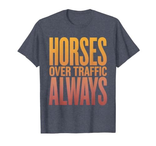 Mademark Horses Over Traffic Always Equestrian Design T-Shirt - Men - size chart