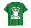 Addictive Designs Halloween Merch Funny Halloween, Just Here for the Boos, Ghost Drinking Wine T-Shirt - size chart