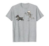 Pitbull Halloween Costume Funny Pitbull Skeleton Hand Halloween T-Shirt - size chart
