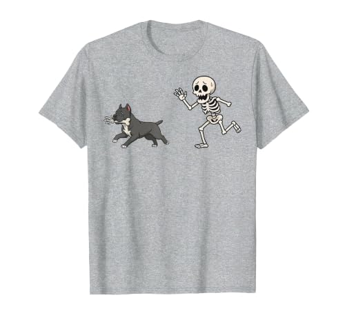 Pitbull Halloween Costume Funny Pitbull Skeleton Hand Halloween T-Shirt - size chart
