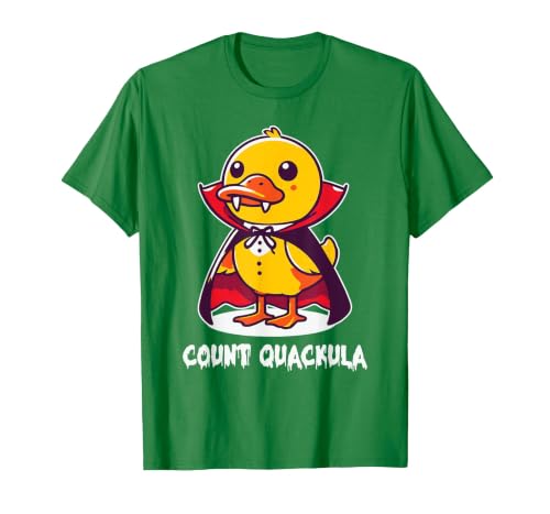 Funny Halloween Costume Count Quackula Funny Duck Halloween Costume T-Shirt - size chart