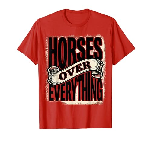 Mademark Horses Over Everything Equestrian Design T-Shirt - Men - size chart