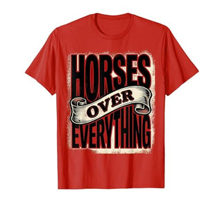 Mademark Horses Over Everything Equestrian Design T-Shirt - Men - size chart
