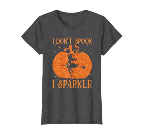 PDUS32 I Don't Spook I Sparkle Funny Halloween I Don't Spook I Sparkle Funny Halloween Girl Witch Pumpkin T-Shirt - size