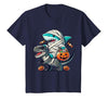 Funny Shark Dinosaur Halloween Kids Boys Tees Shark Riding Dinosaur T-rex Funny Halloween Pumpkin Boys Kid T-Shirt - size