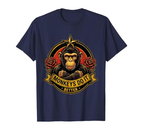 Mademark Monkeys Do It Better Funny Primate Design T-Shirt - Men - size chart