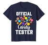 Candy Tester Sweets Lover Gifts & Apparel Official Candy Tester Halloween Costume Boys Girls Kids T-Shirt - size chart