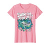 Swim Lover Halloween Custom Tee For Swimmers Kids Halloween Skeleton Swimming Swim for Your Life Swimmers Dad T-Shirt - size