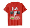 Bunny Gym Rabbit Weights Installing Muscles T-Shirt — design detail