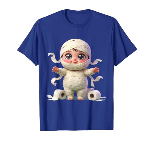 Mademark Kids Halloween Mummy Wrapped in Toilet Paper T-Shirt - size chart