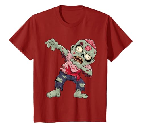Halloween Shirts Women Men Kids Dabbing Zombie Brain Halloween Scary Dab Dance Boys Teen Men T-Shirt - size chart