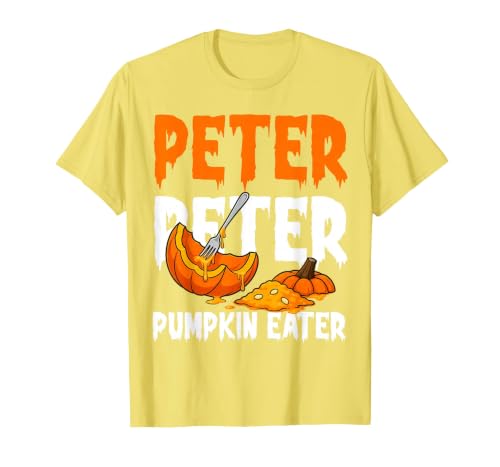 Halloween Matching Couple Shirts Women Men Funny Peter Pumpkin Eater Halloween Costume Men Boyfriend T-Shirt - size chart