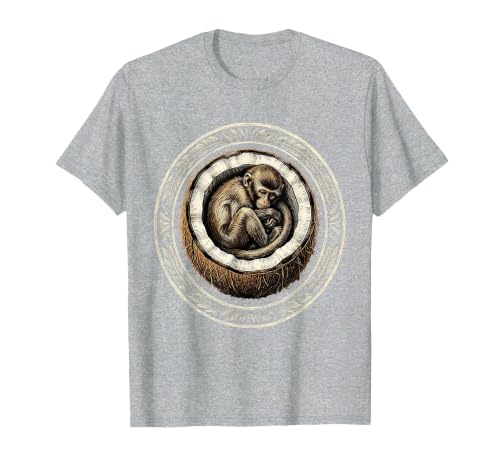Mademark Cozy Monkey Curled in a Coconut Shell T-Shirt - Men - size chart