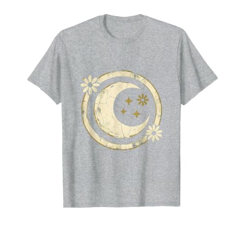 Mademark Floral Horns Halloween Braided Witch Illustration T-Shirt - size chart