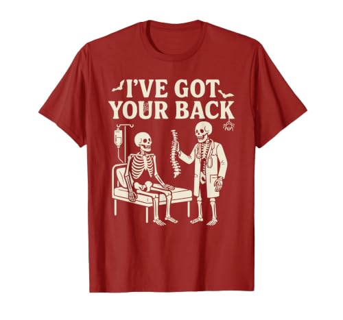 Halloween Costume For Doctor I've Got Your Back I've Got Your Back Halloween Skeleton Doctor Costume T-Shirt - size chart