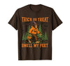 Bigfoot Halloween Costume Party Outfits Trick Or Treat Smell My Feet Bigfoot Halloween Sasquatch T-Shirt - size chart