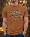 CAZYCHILD Halloween Shirts for Men Funny Halloween Pumpkin Shirt Dancing Skeleton Tee - size chart