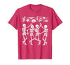 Dancing Skeletons Halloween Party Music Shirts Spooky Skeletons Symphony Halloween Dance Music Men Women T-Shirt - size chart