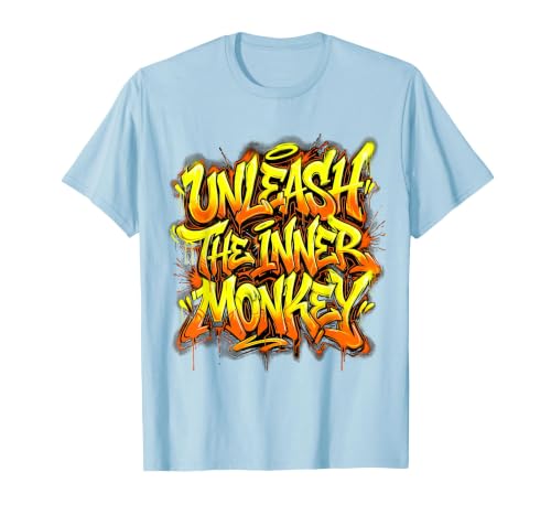 Mademark Unleash the Inner Monkey Fun Primate Design T-Shirt - Men - size chart