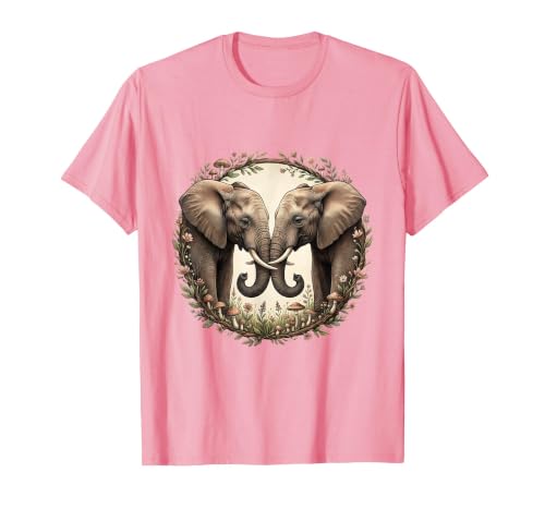 Mademark Mama Elephant and Calf Touching Trunks Gift T-Shirt - Men - size chart