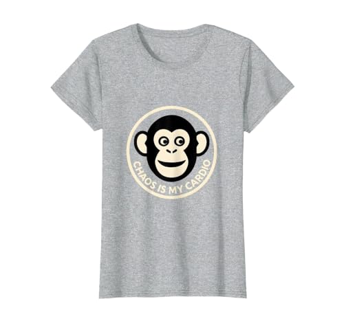 Mademark Chaos Is My Cardio Funny Monkey Design T-Shirt - Women - size chart