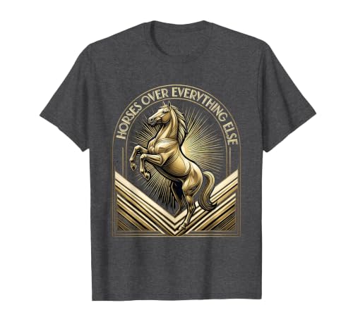 Mademark Horses Over Everything Equestrian Design T-Shirt - Men - size chart
