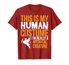 This is My Human Costume Mythical Creature - Halloween Funny T-Shirt - size chart