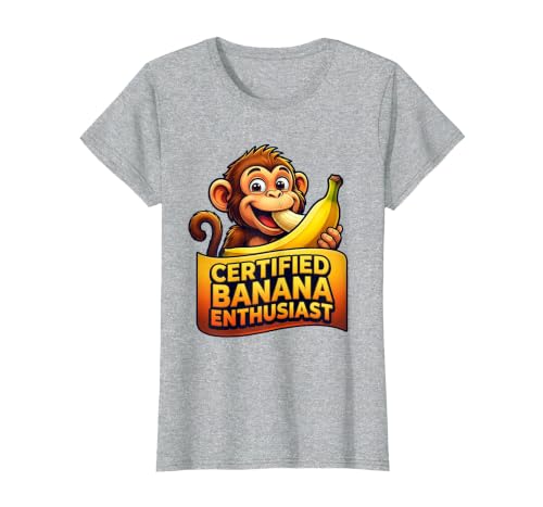 Mademark Certified Banana Enthusiast Funny Monkey Design T-Shirt - Women - size chart