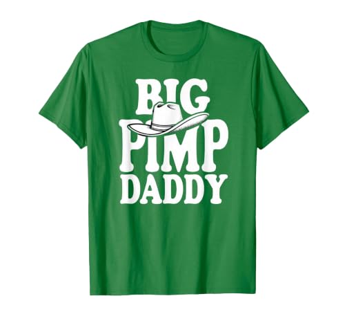 Humor Adult Dad Jokes Fathers Day Tees Big Pimp Daddy Halloween Costume T-Shirt - size chart
