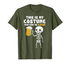 Halloween Tees Women Men Kids This is My Costume Beer Halloween Party Drinking Dad Mens T-Shirt - size chart