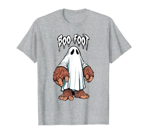 Spooky Bigfoot Sasquatch Ghost Halloween Humor Fun Boo Foot Bigfoot Ghost Sasquatch Halloween Funny Humor T-Shirt - size
