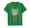 Rock and Wear Gifts Men Women Kids Skeleton Guitar Hand Rock On Guitarist Rock Band Music T-Shirt - size chart