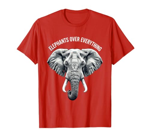 Mademark Elephants Over Everything Elephant Lover Design T-Shirt - Men - size chart