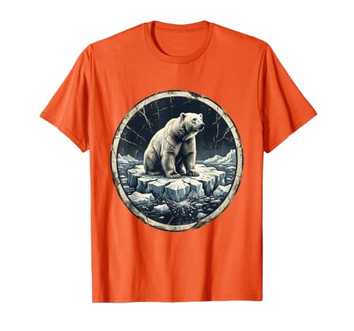 Mademark Polar Bear Drifting on Ice Floe Illustration T-Shirt - size chart