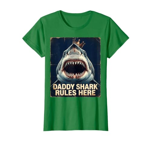 Mademark Daddy Shark Rules Here Fun Dad Design T-Shirt - size chart