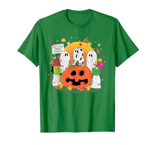 Funny Halloween gift tee Welcome Great Pumpkin Boo Witch Pumpkin Halloween T-Shirt - size chart