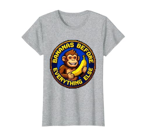 Mademark Bananas Before Everything Else Monkey Design T-Shirt - Women - size chart