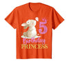 Kids 5th Birthday Rabbit Princess Girl Bunny 5 Years Old T-Shirt — design detail