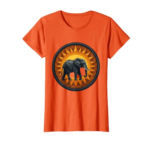 Mademark Elephant Silhouette Giant Sunset Graphic T-Shirt - Women - size chart