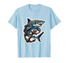 Mademark Tiger Shark Tangled in Anchor Chain Illustration T-Shirt - size chart