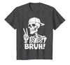 Skeleton Peace Sign Shirts For Men Women & Kids Bruh Skeleton Hand Peace Sign Halloween Skeleton Hand Sign T-Shirt - size