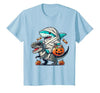Funny Shark Dinosaur Halloween Kids Boys Tees Shark Riding Dinosaur T-rex Funny Halloween Pumpkin Boys Kid T-Shirt - size