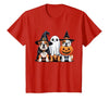 English Bulldog Halloween Funny Dog Lover Pumpkin Witch T-Shirt - size chart